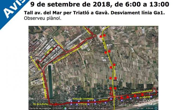 Afectacions de trànsit per la Triatló 2018