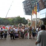 Moment de la lectura del manifest de l’Associació de Dones Clara Campoamor