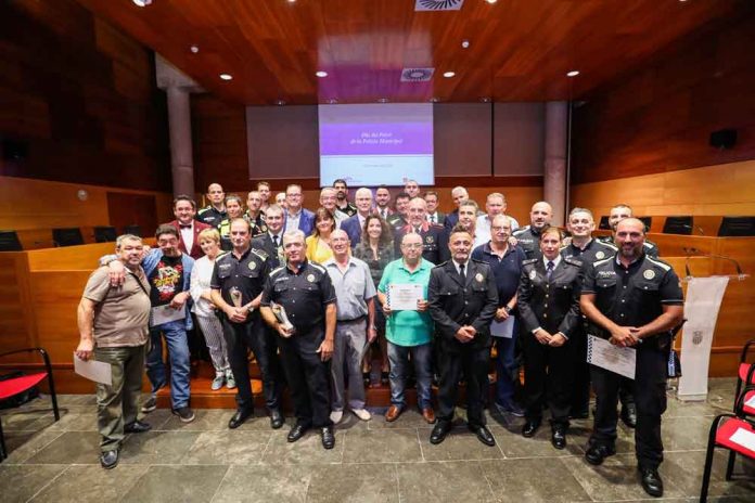 Els premiats durant la celebració del Patró d'enguany Els premiats durant la celebració del Patró d'enguany