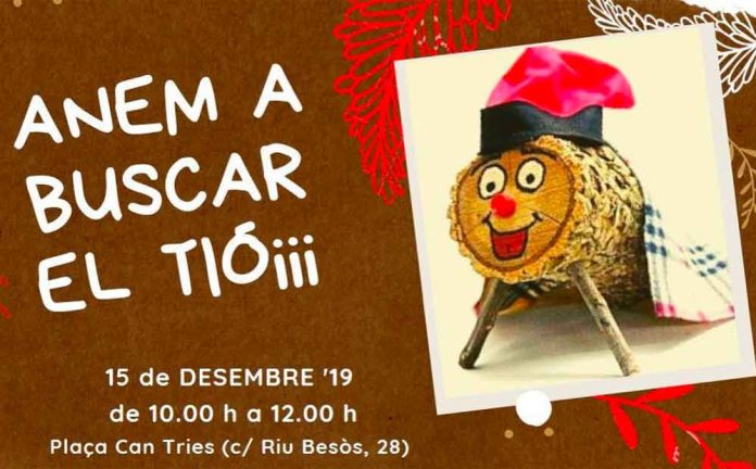tio-091219 Can Tries surt a buscar el Tió