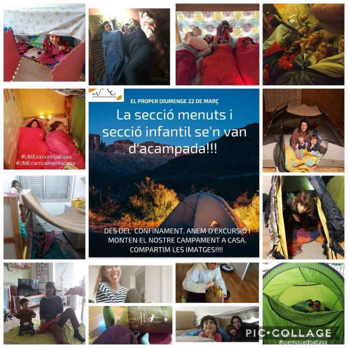 Collage de fotos d'alguns dels participants en l'acampada virtual UME