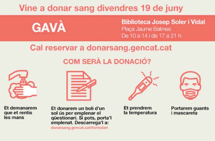 Donació de sang aquest 19 de juny