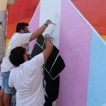Plaza també ha ajudat a esborrar la pintada