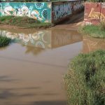 Un dels passos que creuen la Riera dels Canyars, completament anegat