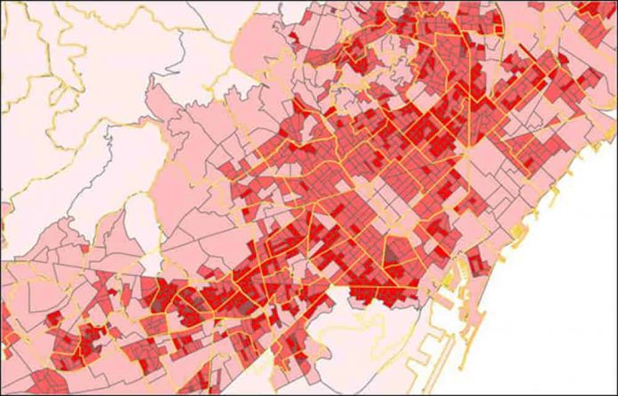 Mapa de densitat de població per reduir contagis