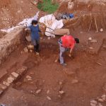 L’excavació del carrer de la Rectoria, ahir al migdia