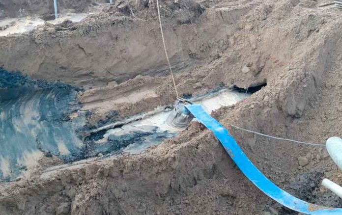 Quasi reparat el trencament de la canonada de sanejament