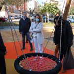 Sánchez, aquest matí en el parc infantil de Pi i Margall amb Sant Martí
