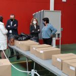 Sánchez, inspeccionant el muntatge del dispositiu electoral aquest matí al Jacme March