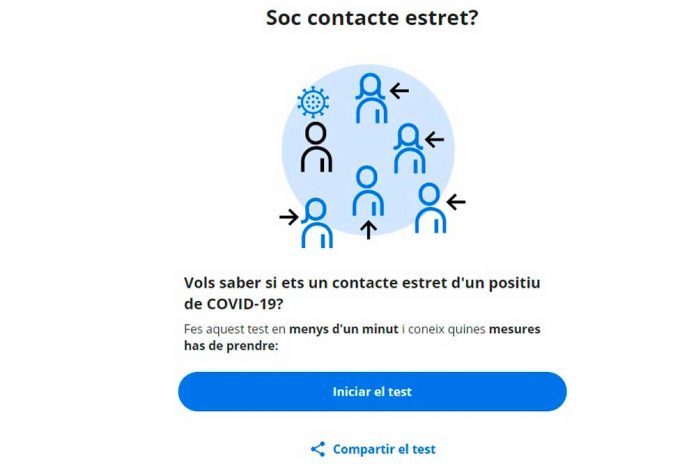 Web per verificar si hi ha hagut contacte estret amb un positiu de Covid
