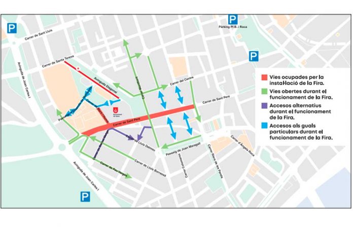 mapa-250423 Restriccions de circulació i estacionament pel muntatge Fira Espàrrecs