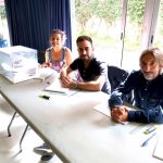 Ana Sánchez, amb els seus companys de mesa al Calamot
