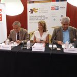 Raquel Sánchez, tot just abans d’iniciar la seva xerrada amb empresaris del Baix Llobregat
