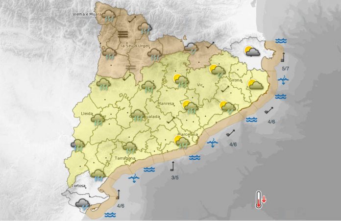 mapa 191023 Alertes per pluges intenses fort vent i onatge a tot el litoral