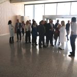 El conseller Balcells, acompanyat entre altres de Capdevila i Agustí, en un moment de la seva visita aquest matí al nou Hospital de Viladecans