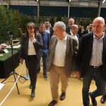 Un moment del recorregut inaugural de l’inauguració de la Fira aquest matí