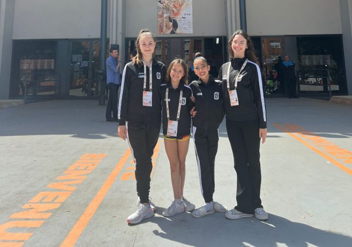 Les quatre gimnastes del club que van competir al campionat CCR Gavà