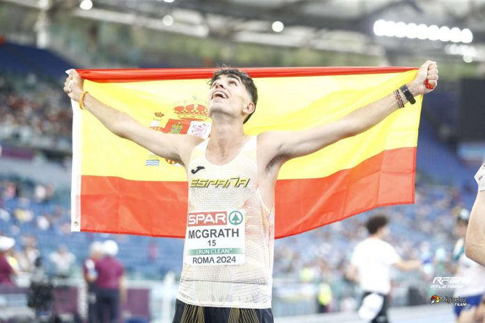 Paul McGrath plata europea en els 20km marxa
