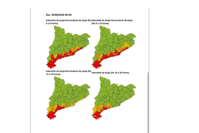 Alerta activada per la previsió de pluges localment intenses
