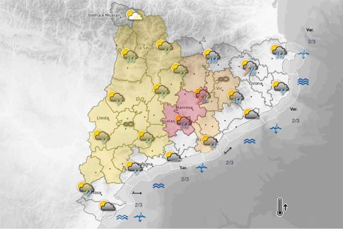 Alerta taronja per pluges intenses i temps violent