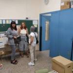 Badia, en un moment de la seva visita aquest matí a l’escola Eramprunyà