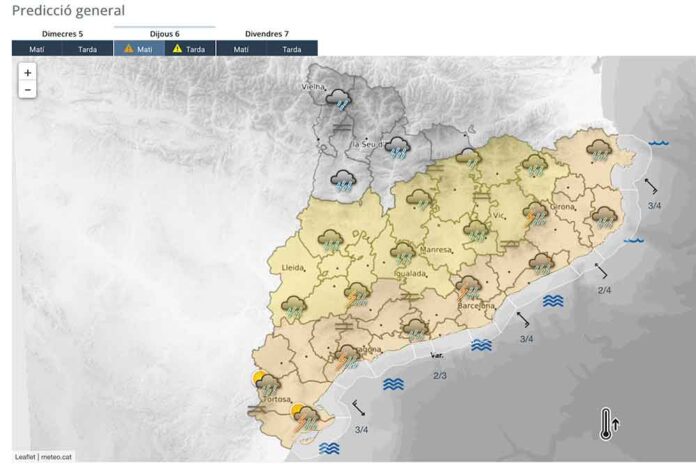 Activat el pla Inuncat en previsió de pluges fortes