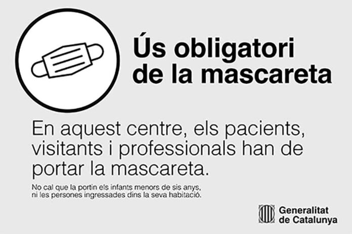 Mascareta obligatòria en centres sanitaris i residencials