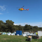 Tot el que es veu aquí és el que l’helicòpter va pujar ahir fins el castell