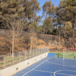 El foc va arribar a tocar de l’espai poliesportiu Plaça de Can Tries