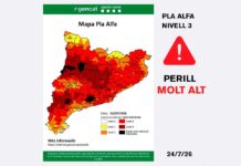 Activat el nivell 3 del Pla Alfa per perill molt alt d’incendi forestal Activat el nivell 3 del Pla Alfa