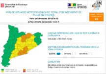 Limitació de la mobilitat demà per previsió de pluges torrencials Limitació de la mobilitat demà per previsió de pluges torrencials
