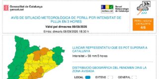 Limitació de la mobilitat demà per previsió de pluges torrencials Limitació de la mobilitat demà per previsió de pluges torrencials